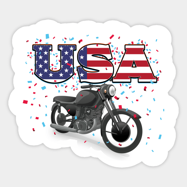 USA motorbike. Sticker by nickemporium1